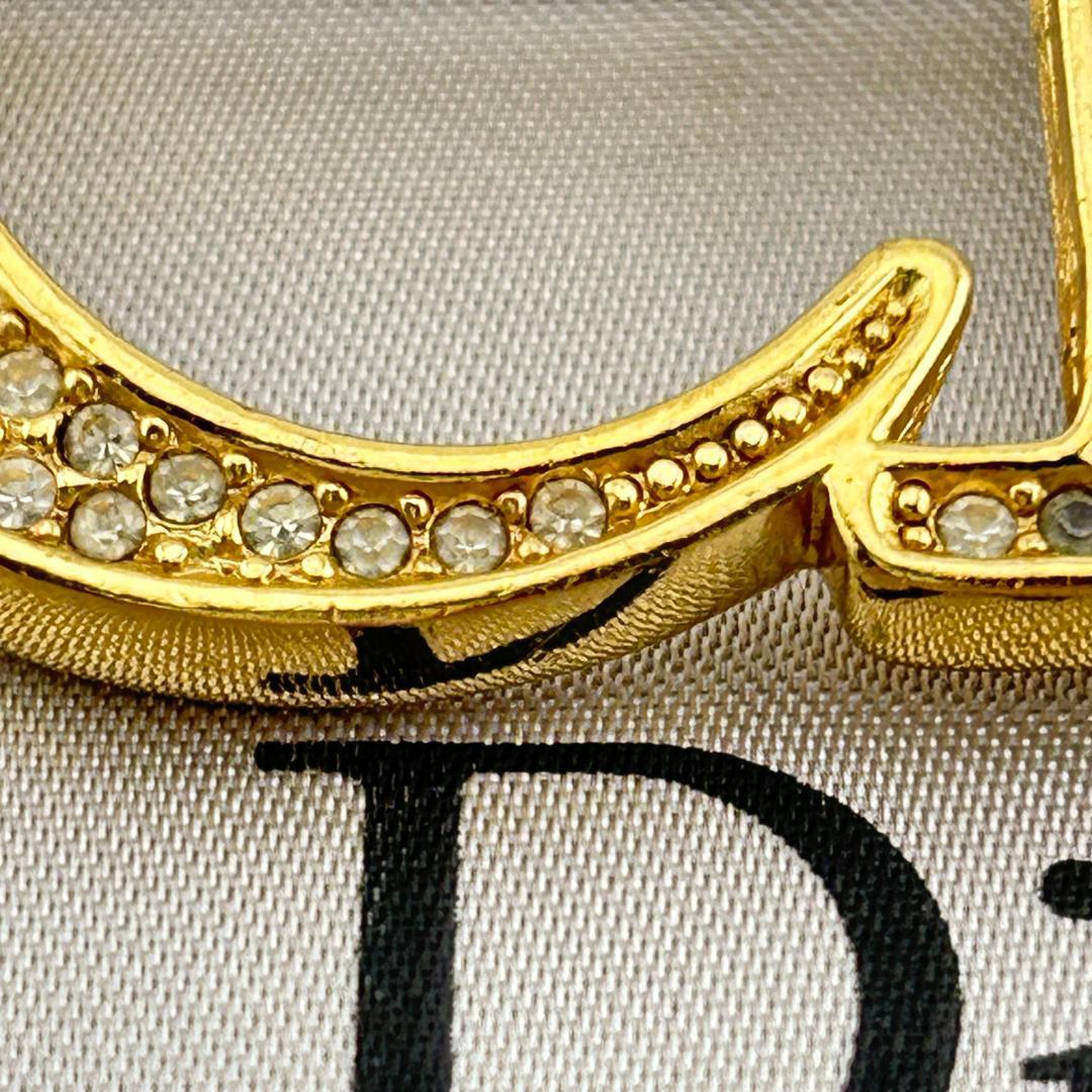 Christian Dior ディオール CDロゴ ラインストーン ブローチ