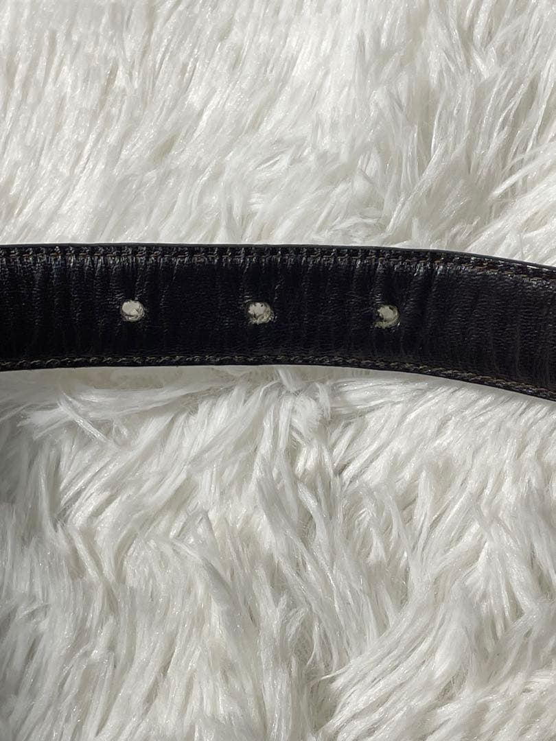 CELINE セリーヌ 本革 レザーベルト ダークブラウン イタリア製