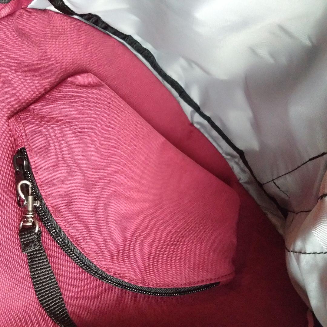 【美品】ヘルシーバックバッグ　ビッグバッグ　ルビー　赤紫　ワインレッド