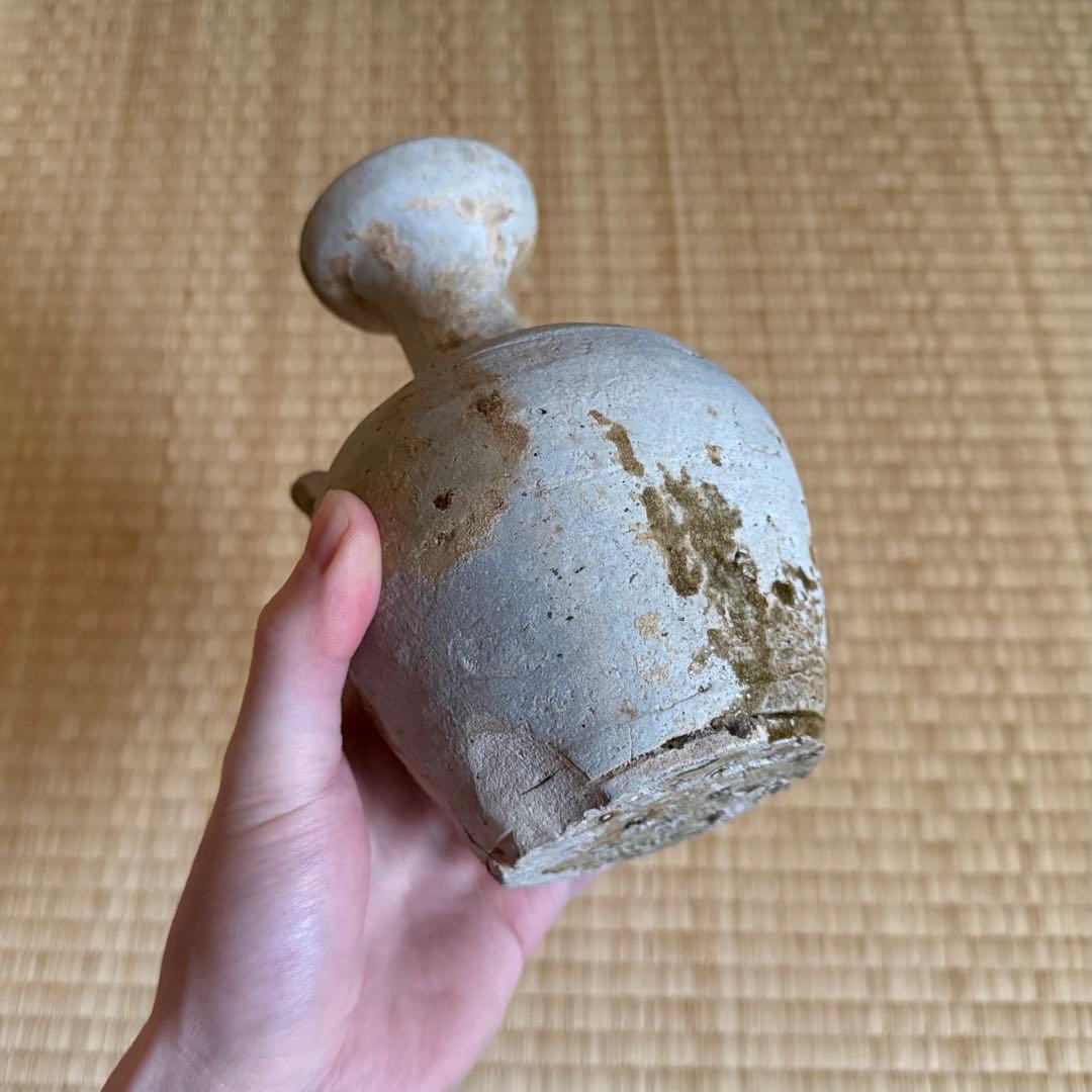 古瀬戸 初期水瓶 水差 水滴 鎌倉時代 花瓶 猿投 古常滑 古美術 骨董 無傷