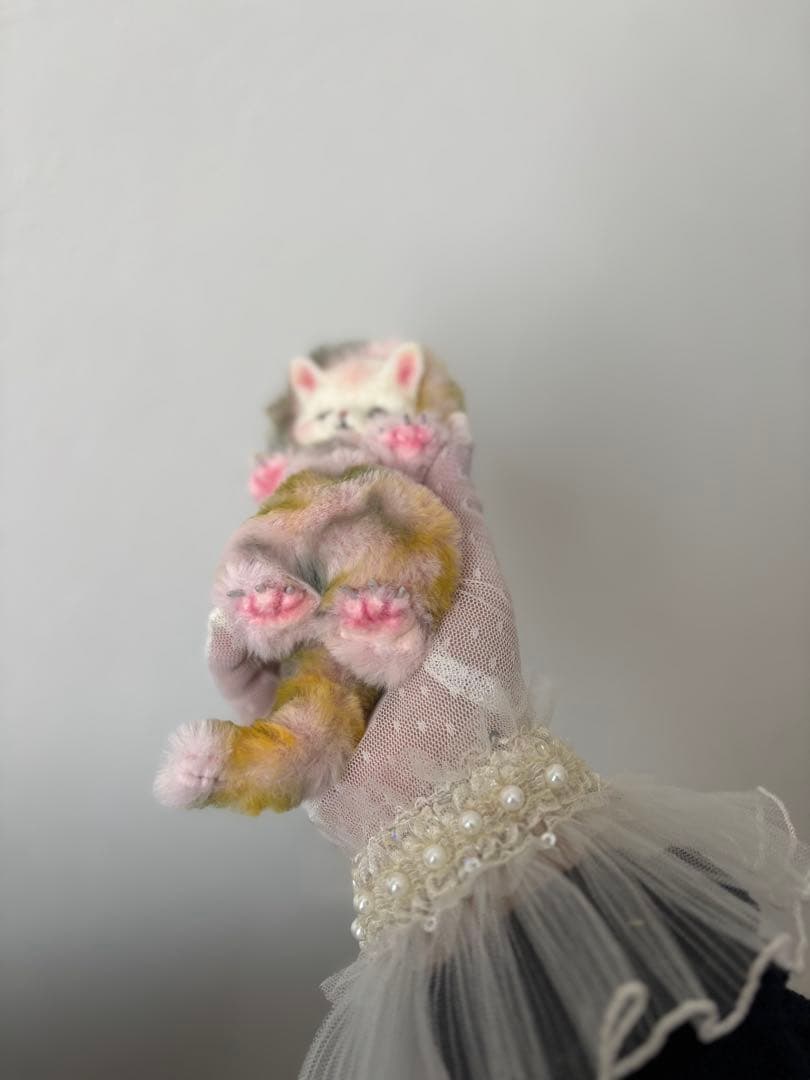 アートドール　No.066 ピンク猫幻獣　羊毛フェルト