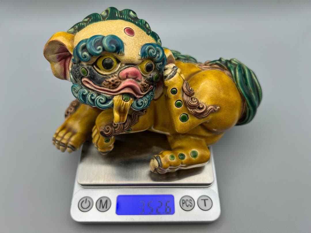 両獅子　置物　智盧　陶光　林智信　交趾焼　陶磁器　台湾交趾