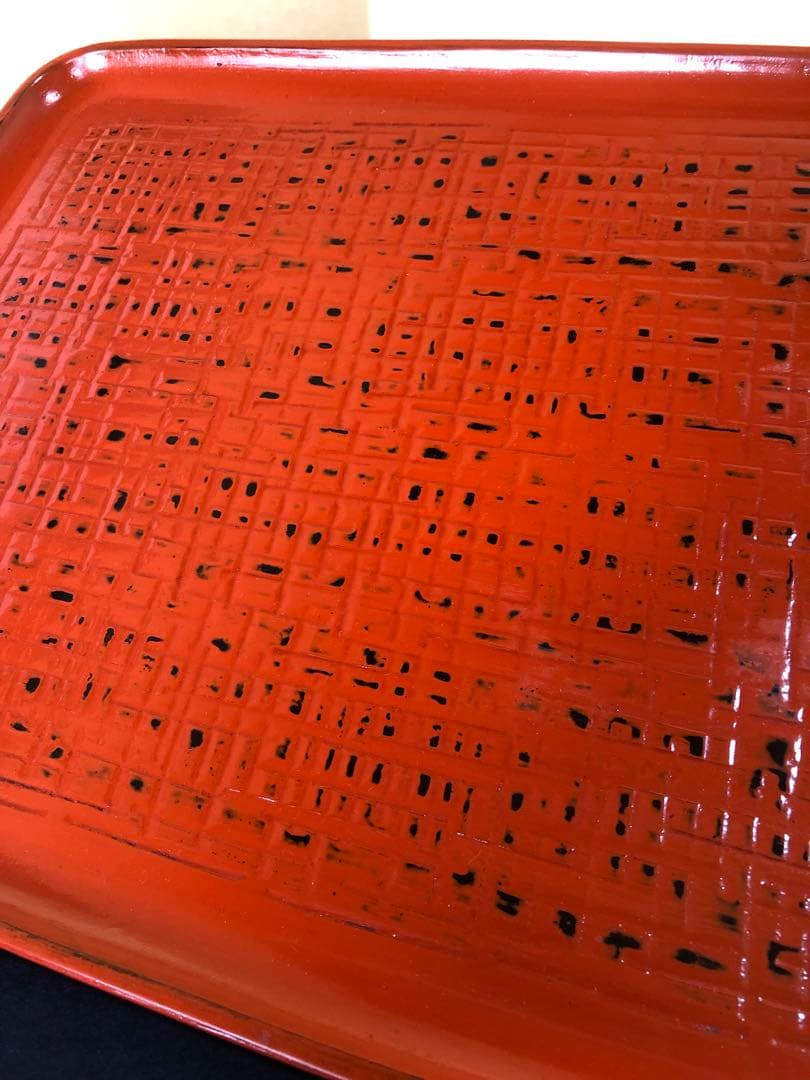 《R》根来塗 胴張 折敷膳5客 木製漆器 木箱　260203く4