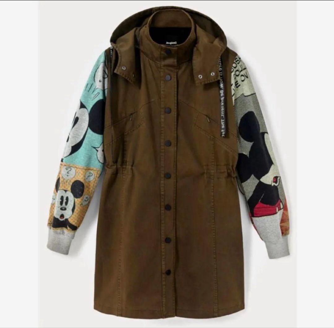 1回着 Desigual Disny ミッキーコラボ モッズコート