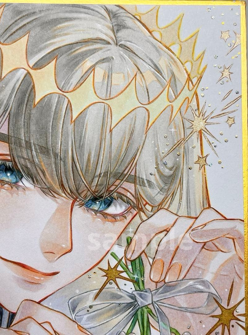 m*可様 ✴︎ オベロン ✴︎　手描き　イラスト　寸松庵色紙