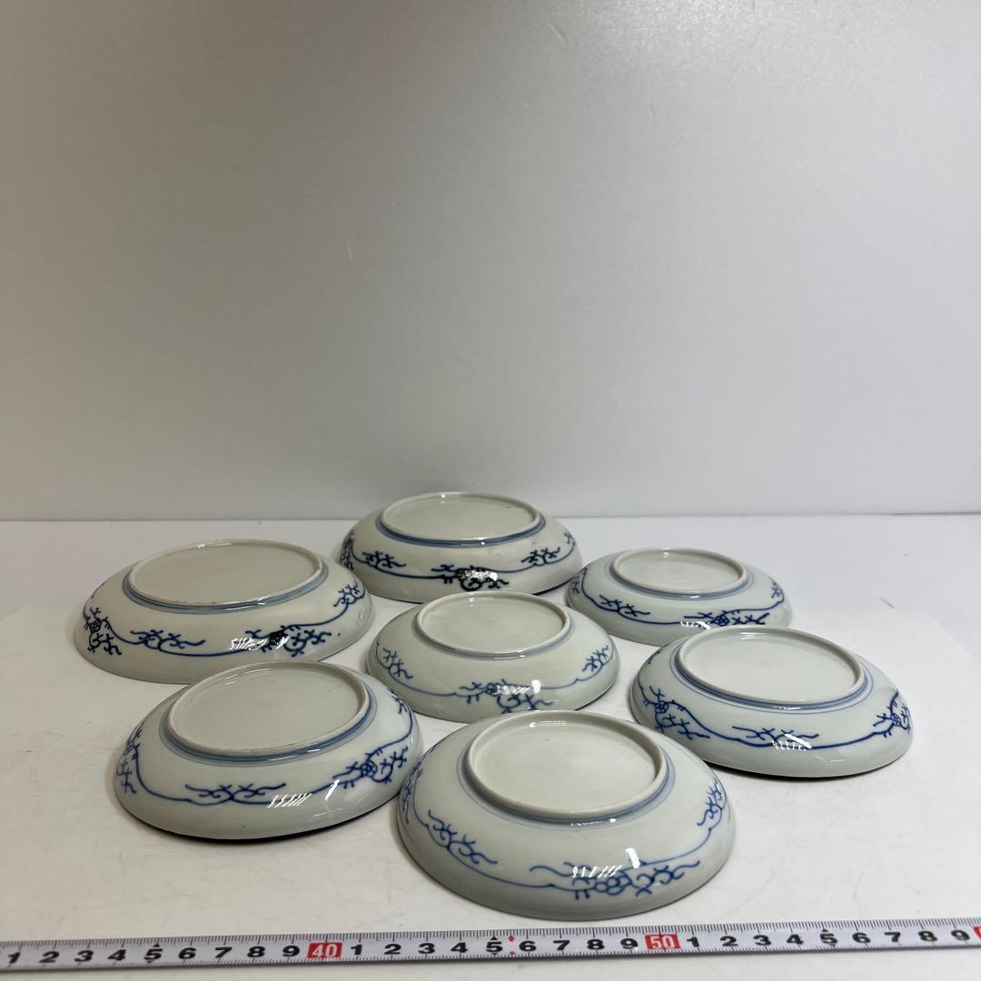 江戸後期　古伊万里　上手竹花文　中皿、猪口　通り物15点　東さ8-0124☆2F