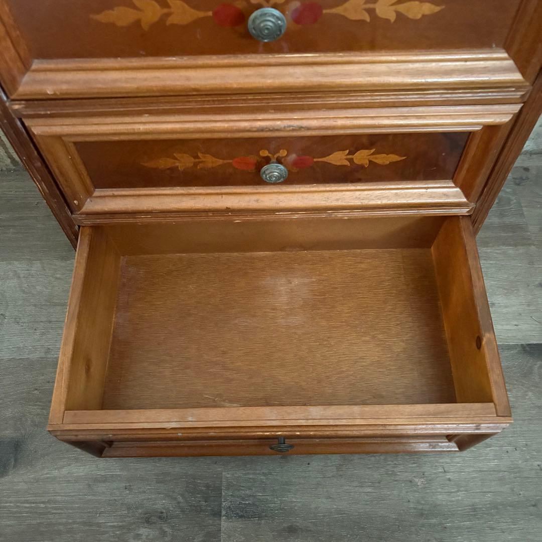 イタリア　象嵌7段チェスト　ミドルチェスト　ヴィンテージ