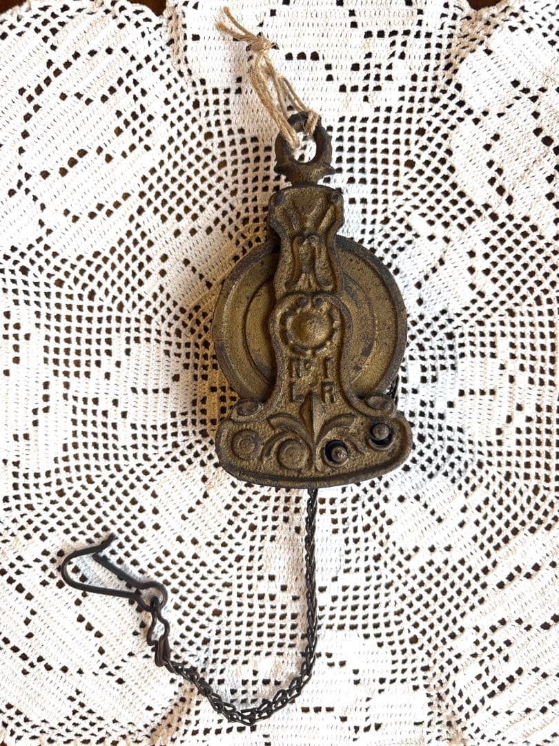 フランスアンティーク　ランププーリー　照明金具　滑車　古道具　ブロカント　蚤の市