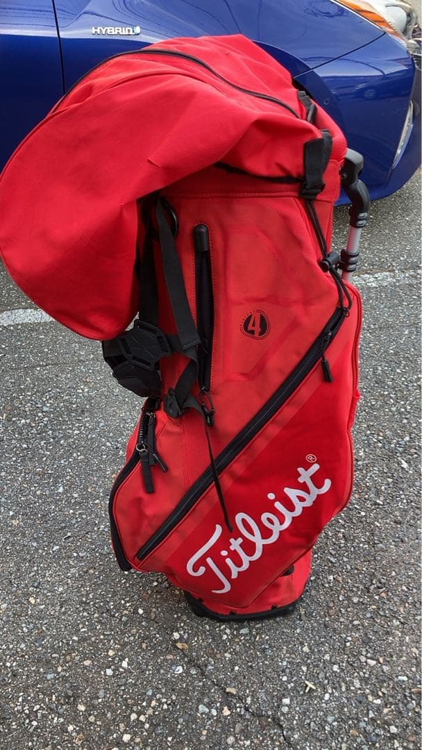 【シゲ様】Titleist 赤 キャディバッグ　スタンド式