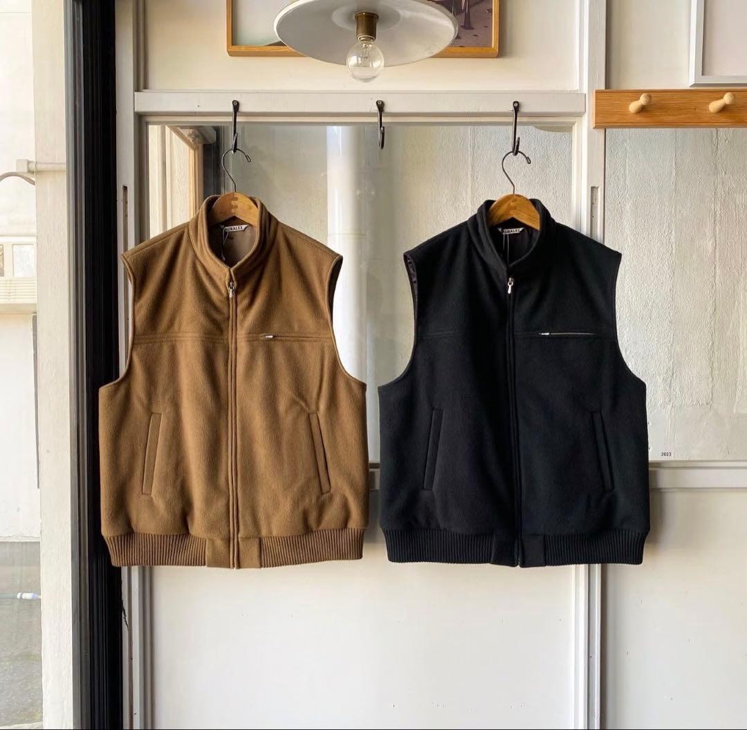 定価7万 AURALEE CASHMERE WOOL MOSSER VEST
