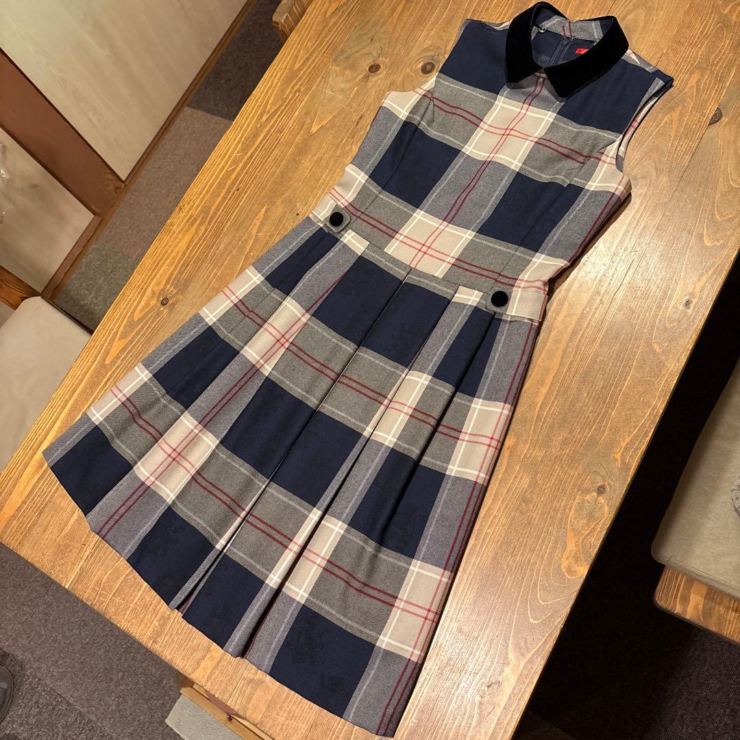 【美品 希少】Yorkland チェック ノースリーブワンピース