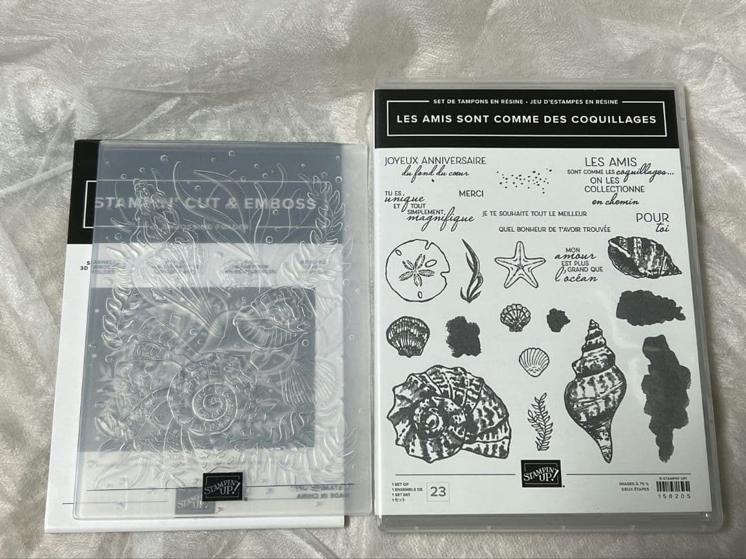 未使用　貝殻スタンプ＆エンボスフォルダー　シーシェル　スタンピンアップ
