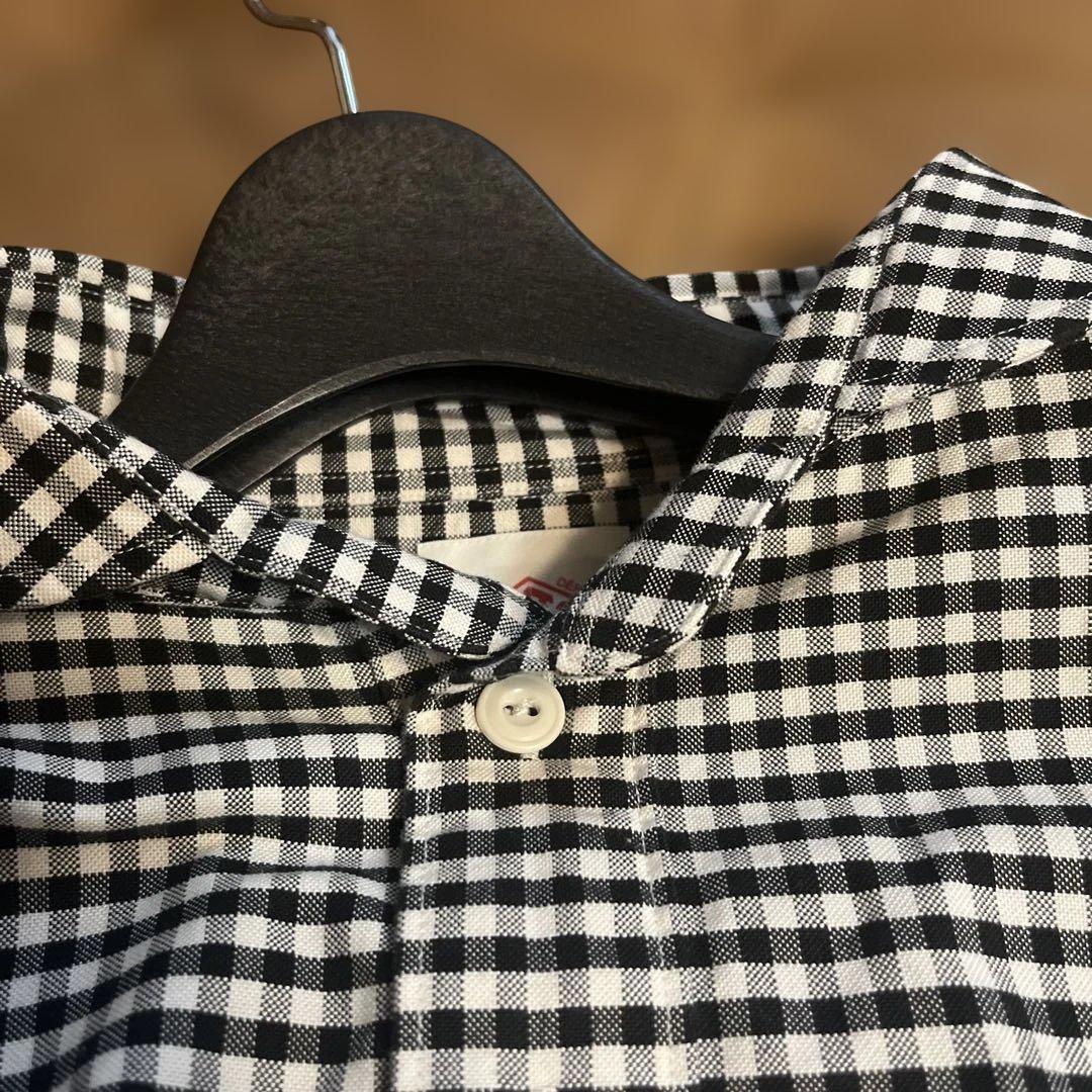 DANTON ブラック・ホワイトチェック長袖シャツ