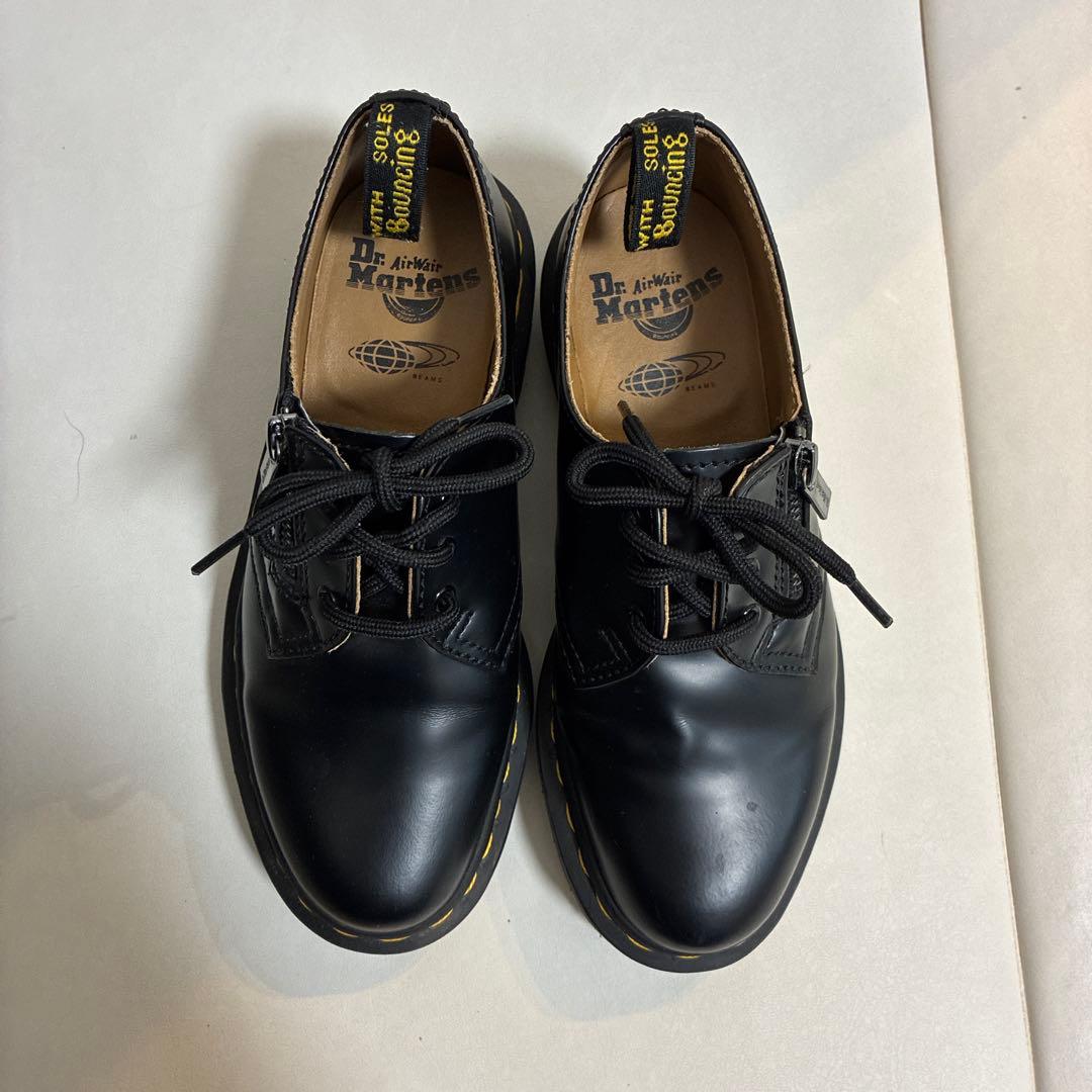 最終値下げドクターマーチン　3ホール ビームス別注　ブラックレザー ローファー