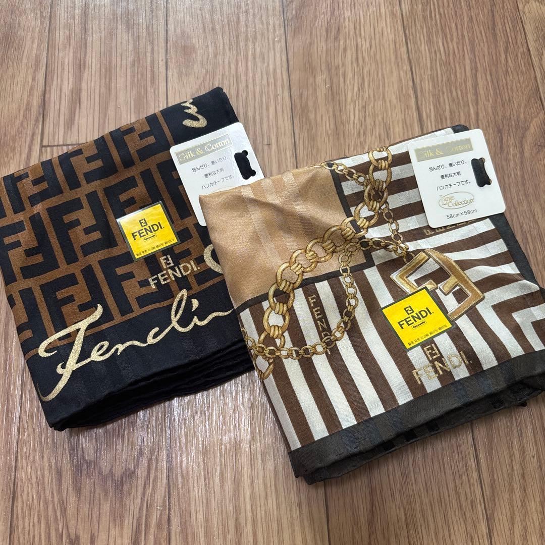 H*a様 FENDI 大判ハンカチ スカーフ 2点セット　新品　未使用フェンディ