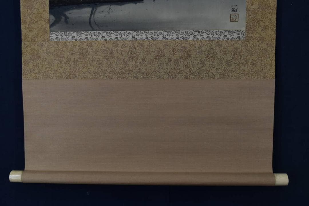 【真作】小島一谿/湖山遠眺図/掛軸/名家伝来/AA-255