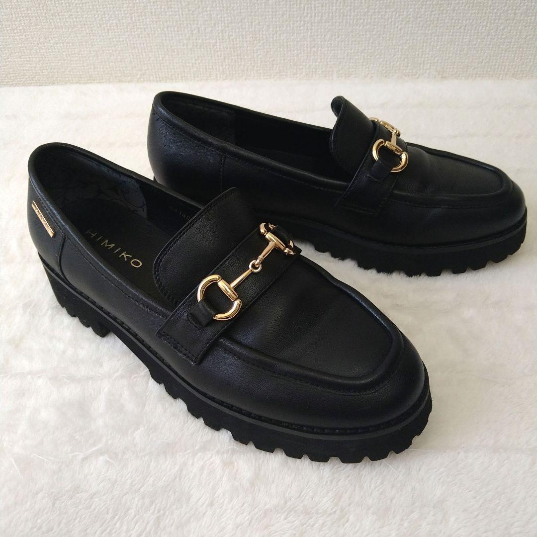 卑弥呼 HIMIKO トラックボールビットローファー23.0 黒 レザー