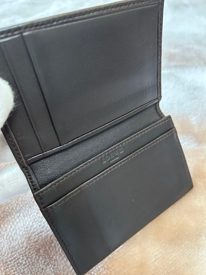 LOEWEロエベ名刺入れカードケースユニセックスレディースメンズ焦げ茶色系DBR