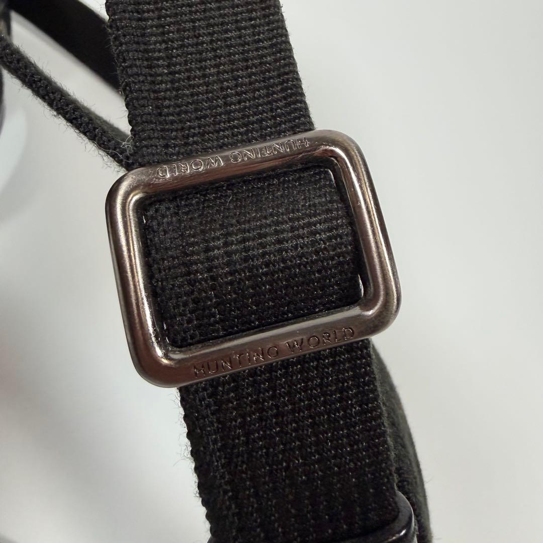 【極美品】ハンティングワールド　ショルダーバッグ　2way バチューサーパス　黒