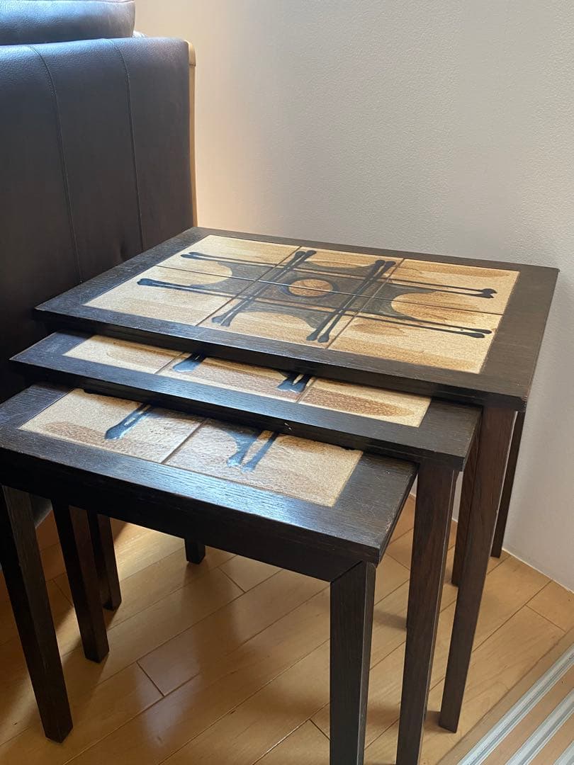 【special】ロイヤルコペンハーゲン社　タイルトップネストテーブル　70s