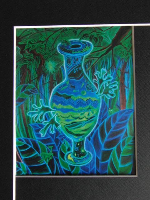 比企祥子、森の鼓動、希少な画集より、新品高級額・額装付、状態良好