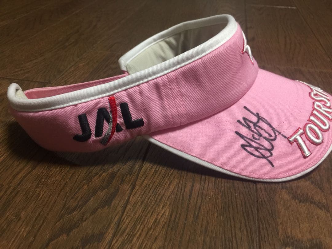 宮里藍プロ 直筆サイン入りスポンサーロゴ入りサンバイザー&サイン色紙