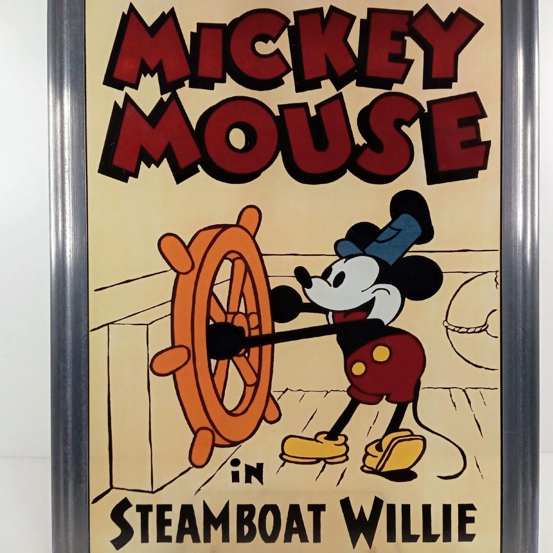 新品ディズニー ミッキー蒸気船ウィリー７０周年ステンドグラスbグラスマスターズ社