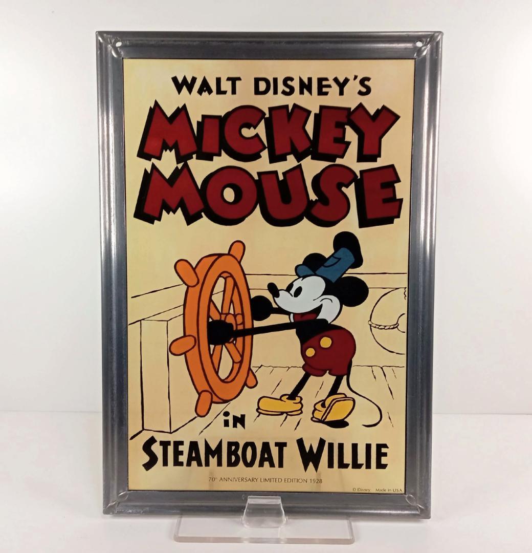新品ディズニー ミッキー蒸気船ウィリー７０周年ステンドグラスbグラスマスターズ社