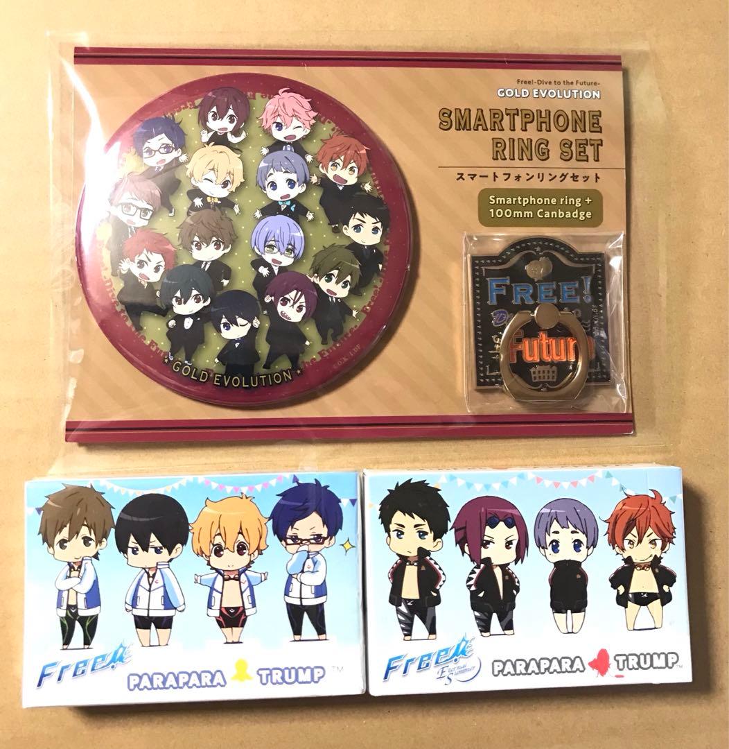 Free!岩鳶＆鮫柄学園トランプ 缶バッジ スマートフォンリング 七瀬遙 松岡凛