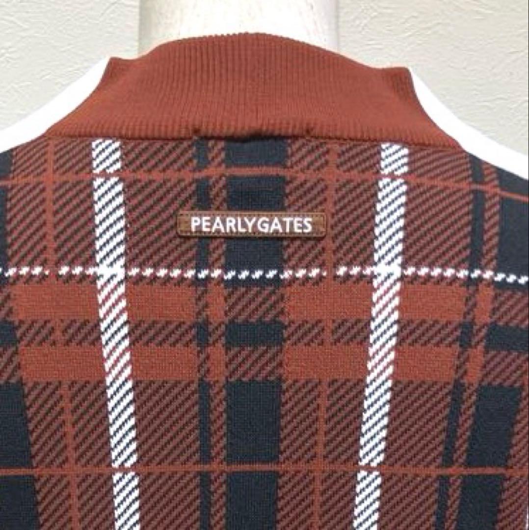 ☆美品☆PEARLY GATES チェック柄モックネックニットプルオーバー
