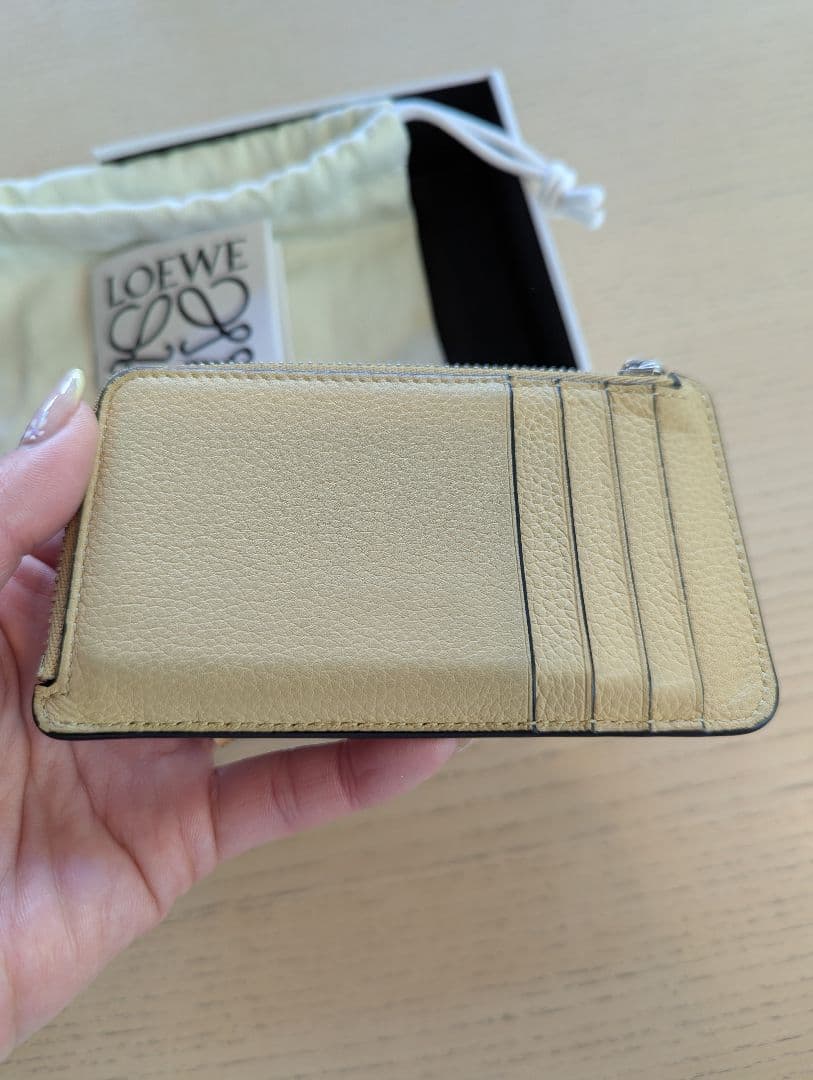 LOEWE レザー カード入れ イエロー/ラベンダー