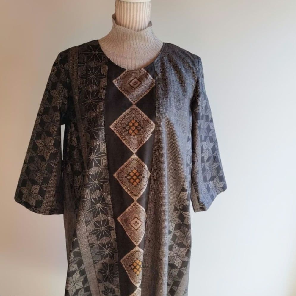 着物リメイク 大島 龍郷 ワンピース チュニック