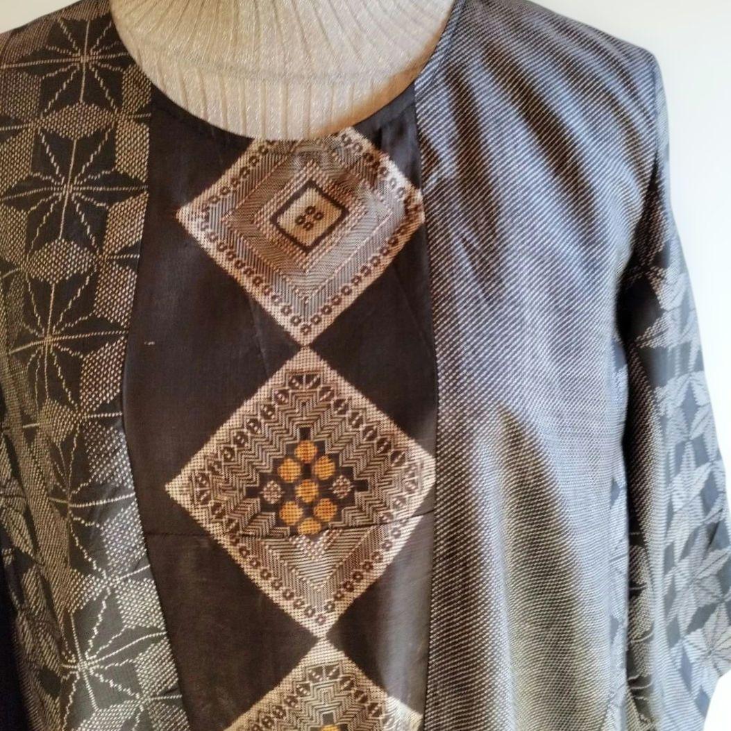 着物リメイク 大島 龍郷 ワンピース チュニック