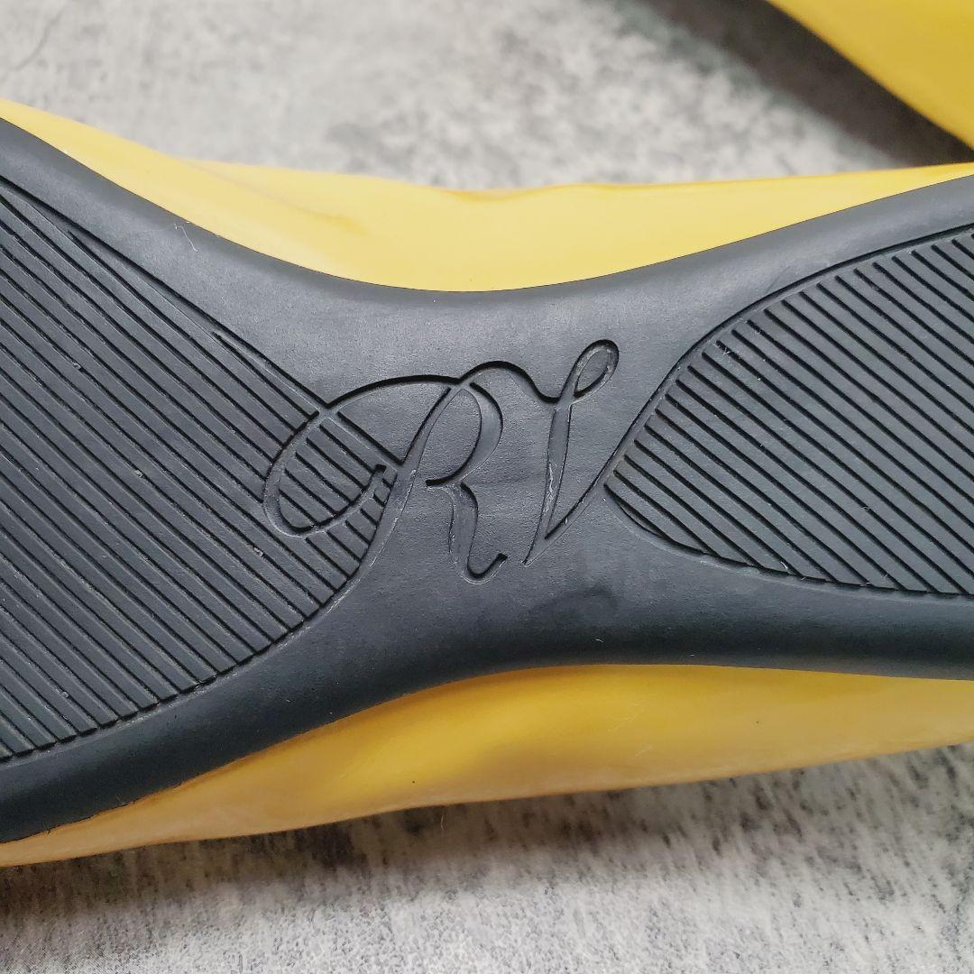 ✨ロジェヴィヴィエ✨リップモチーフ フラットシューズ 37 イエロー パテント