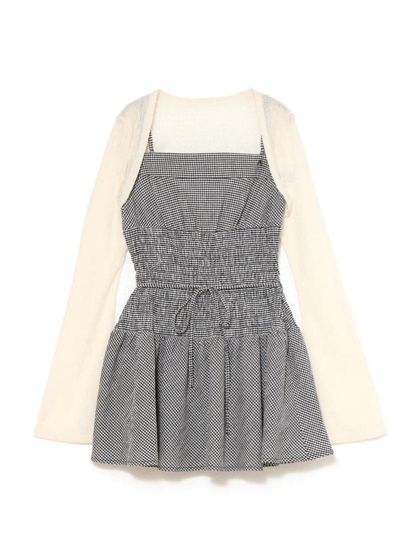 ワンピース Andmary Betty shirring mini dress black