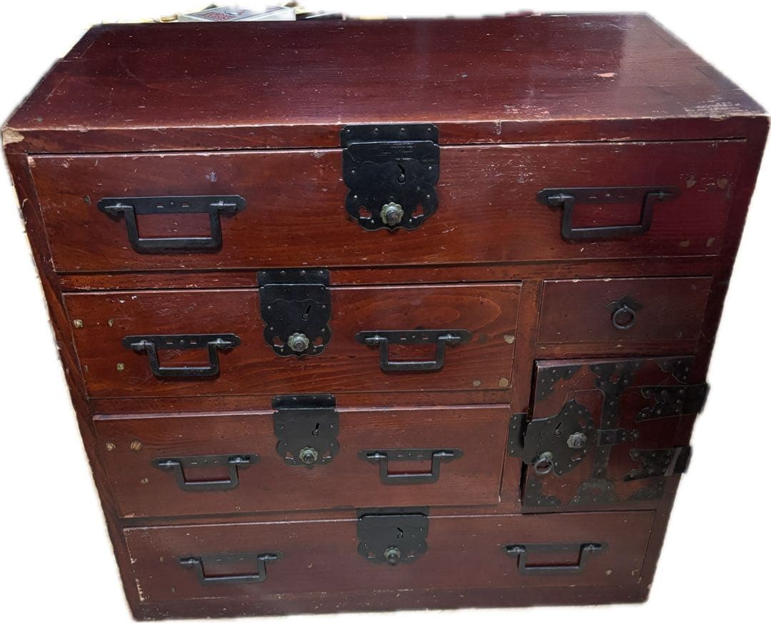 100年物 レア 和タンス 収納棚 レトロ ヴィンテージ 天然木 小物収納 骨董