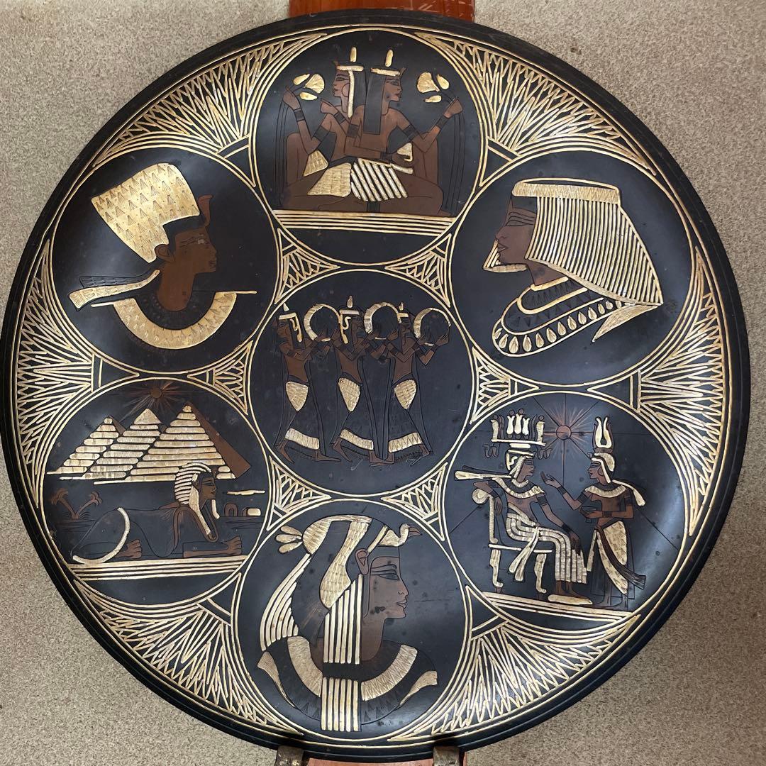 古代エジプト 真鍮細工装飾プレート 壁掛け　アンティーク　ピラミッド　ファラオ