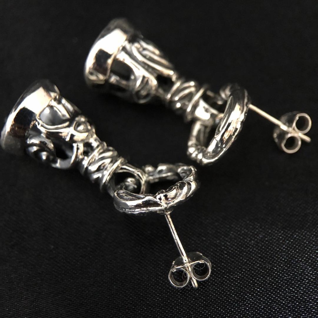 シルバー925 ピアス　メンズ　鈴　鐘　ベル　クロム　人気　3-24 6293