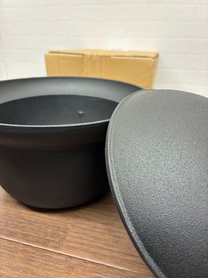 【未使用】南部盛栄堂 南部鉄鍋ご飯釜3合炊き F-414 IH対応