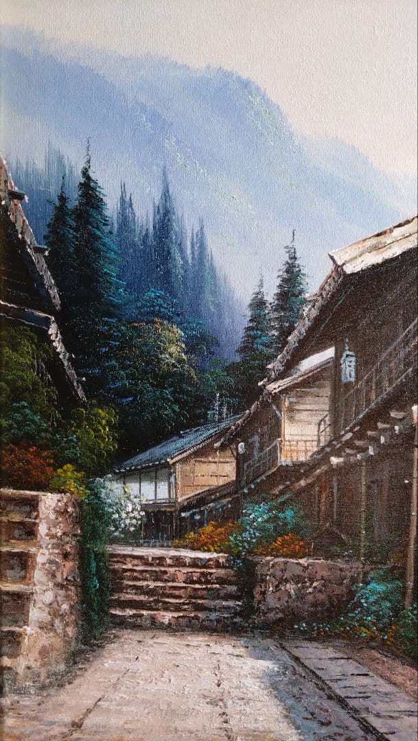人見友紀　伝説の逃亡画家　油彩画　油絵　風景画　妻籠宿　人見友紀