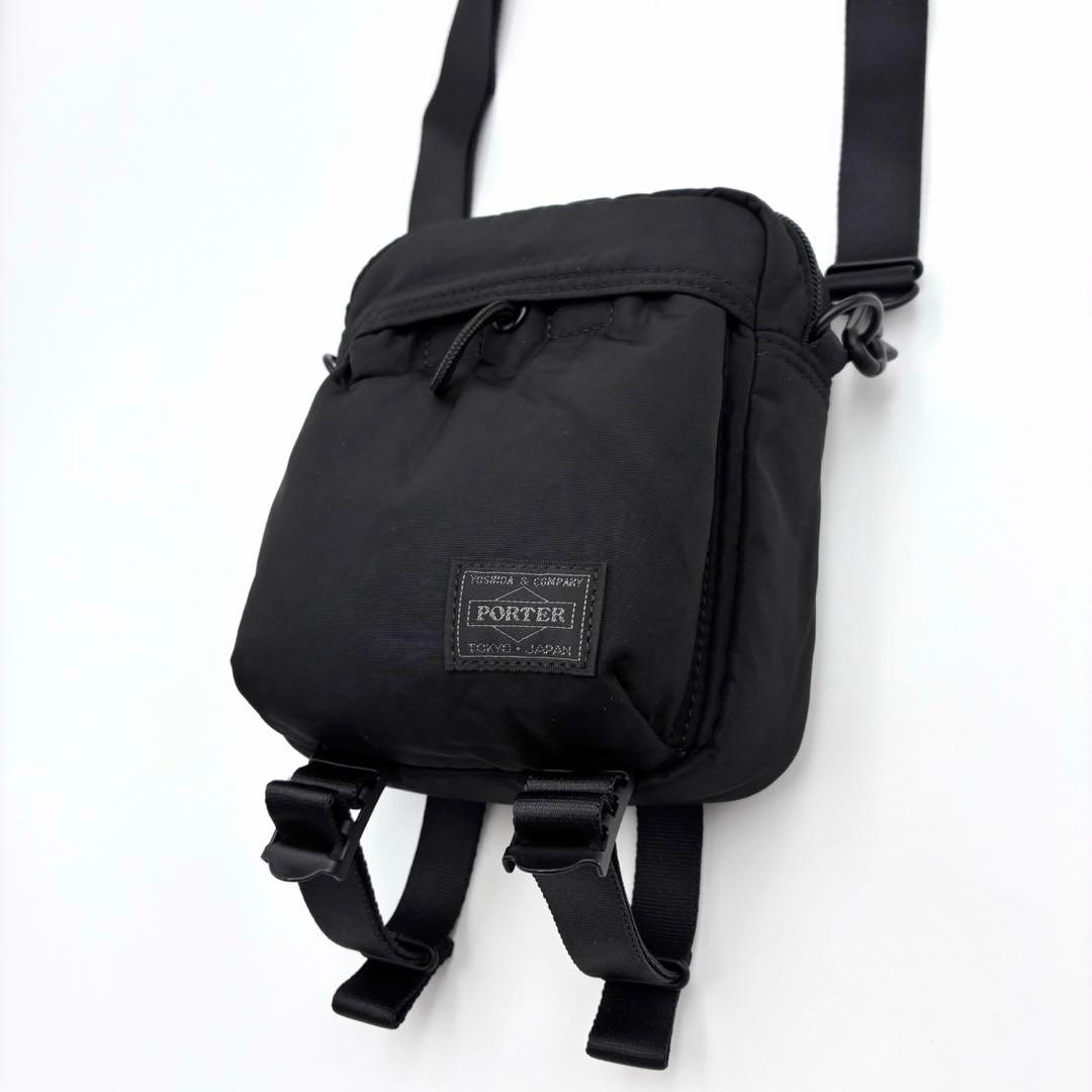 ポーター センシズ ヴァーティカル ショルダーバッグ 黒 ナイロン 男女兼用