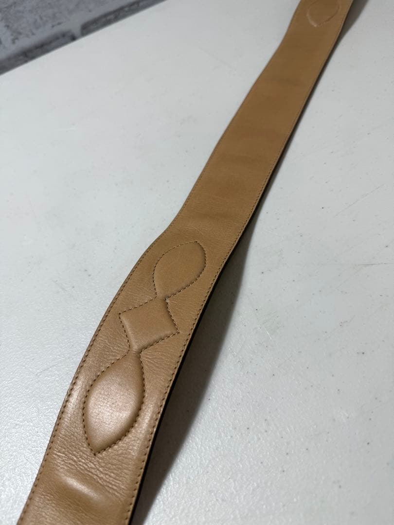 CELINE ベージュ ベルト ゴールドバックル