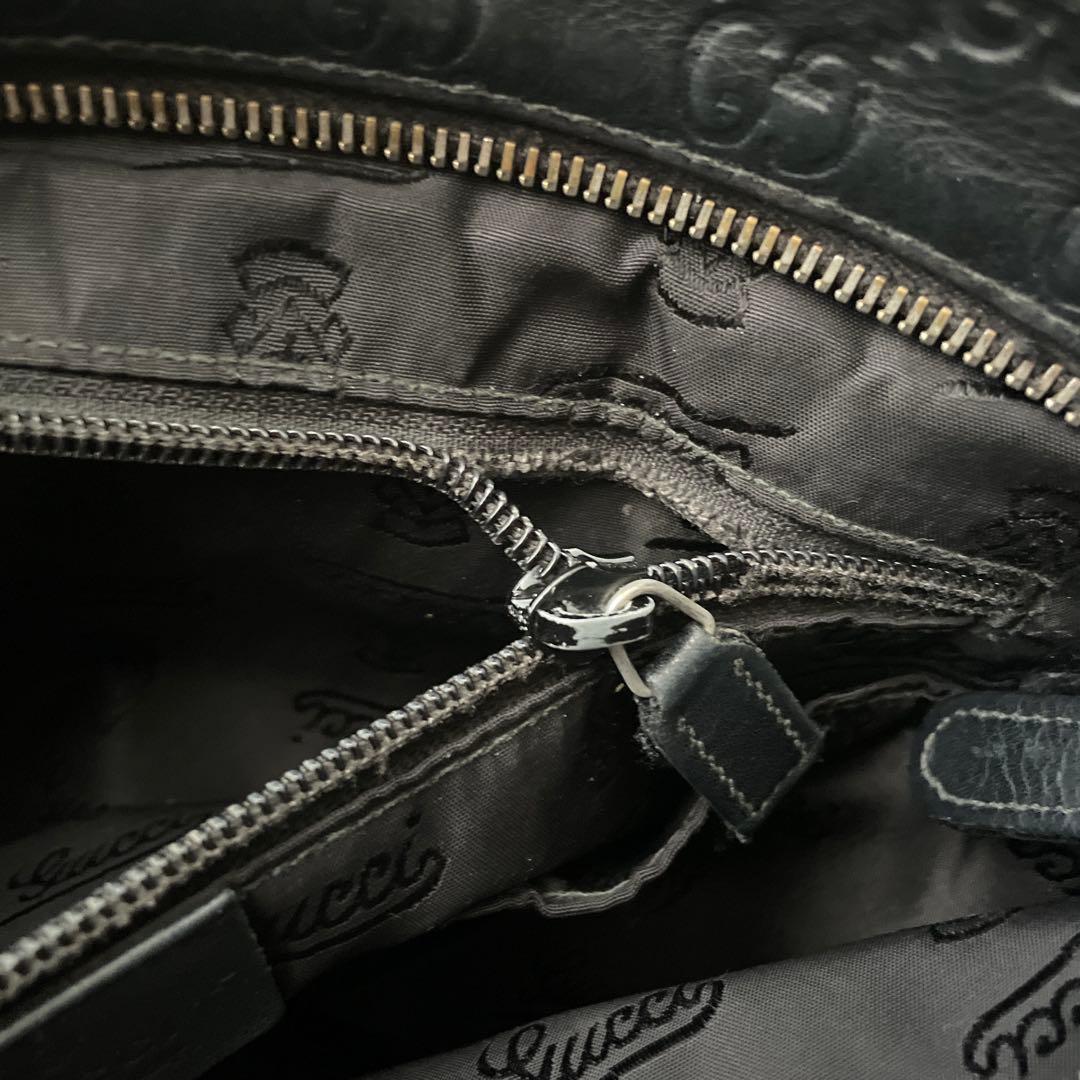 グッチ GUCCI レザー ショルダーバッグ GG サコッシュ ブラック