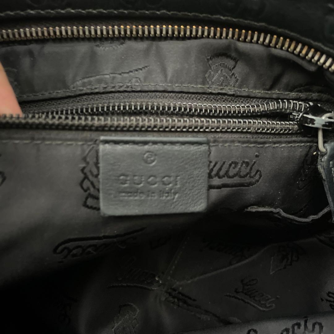 グッチ GUCCI レザー ショルダーバッグ GG サコッシュ ブラック