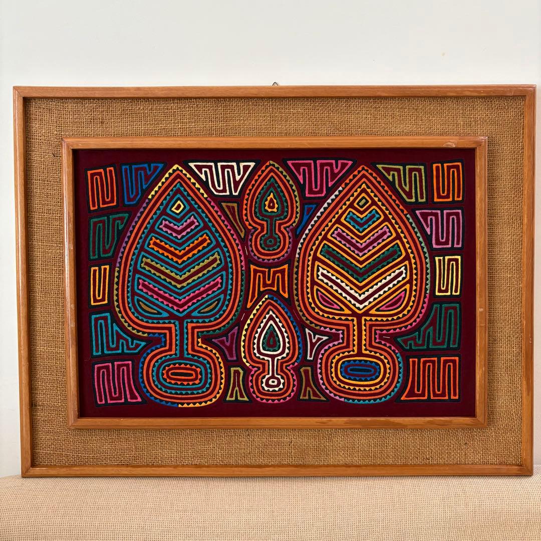 モラ　刺繍　ビンテージ極上品　額装済み