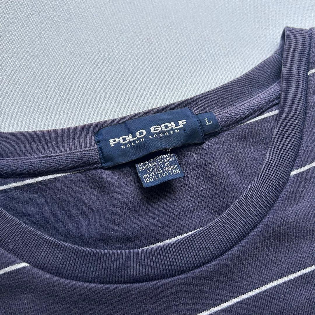 90s Ralph Lauren ボーダースウェット ナス紺 ラルフローレン希少