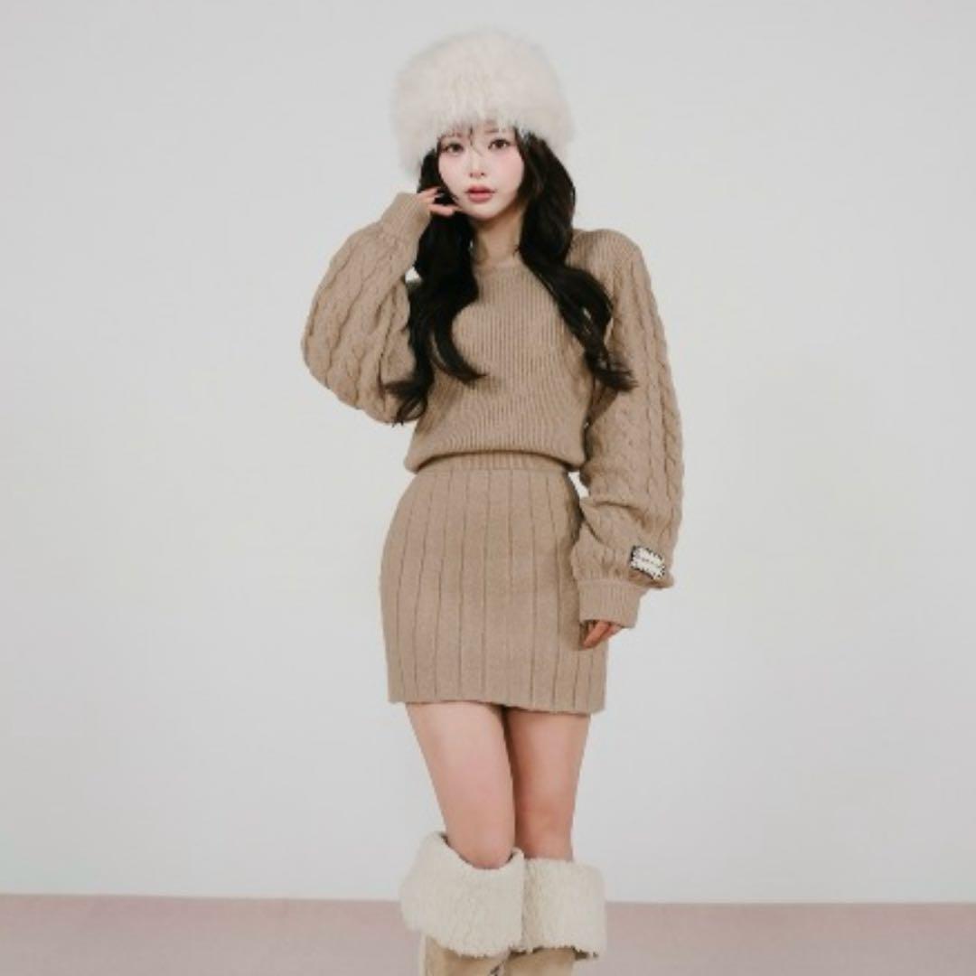 Darich ハートオープンニットミニワンピース