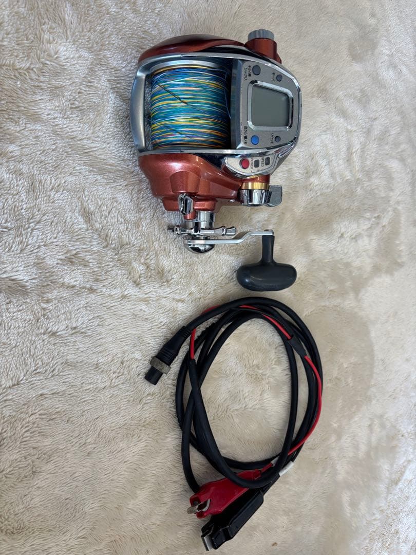 電動リール オレンジ/シルバー デジタル表示