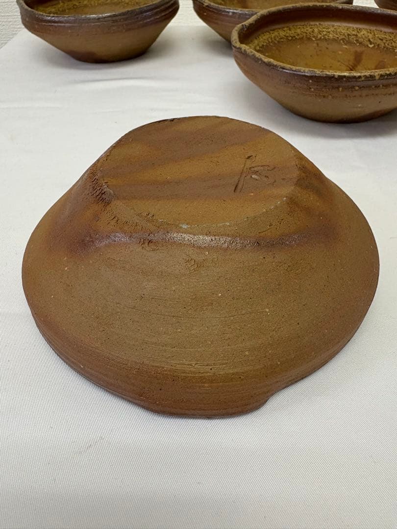 備前焼　中村真　片口　六客揃　共箱　共布