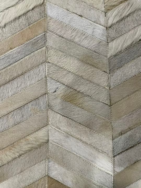 【新品】INDIANRUG　200×200　牛革　ラグ　マット　ヘリンボーン